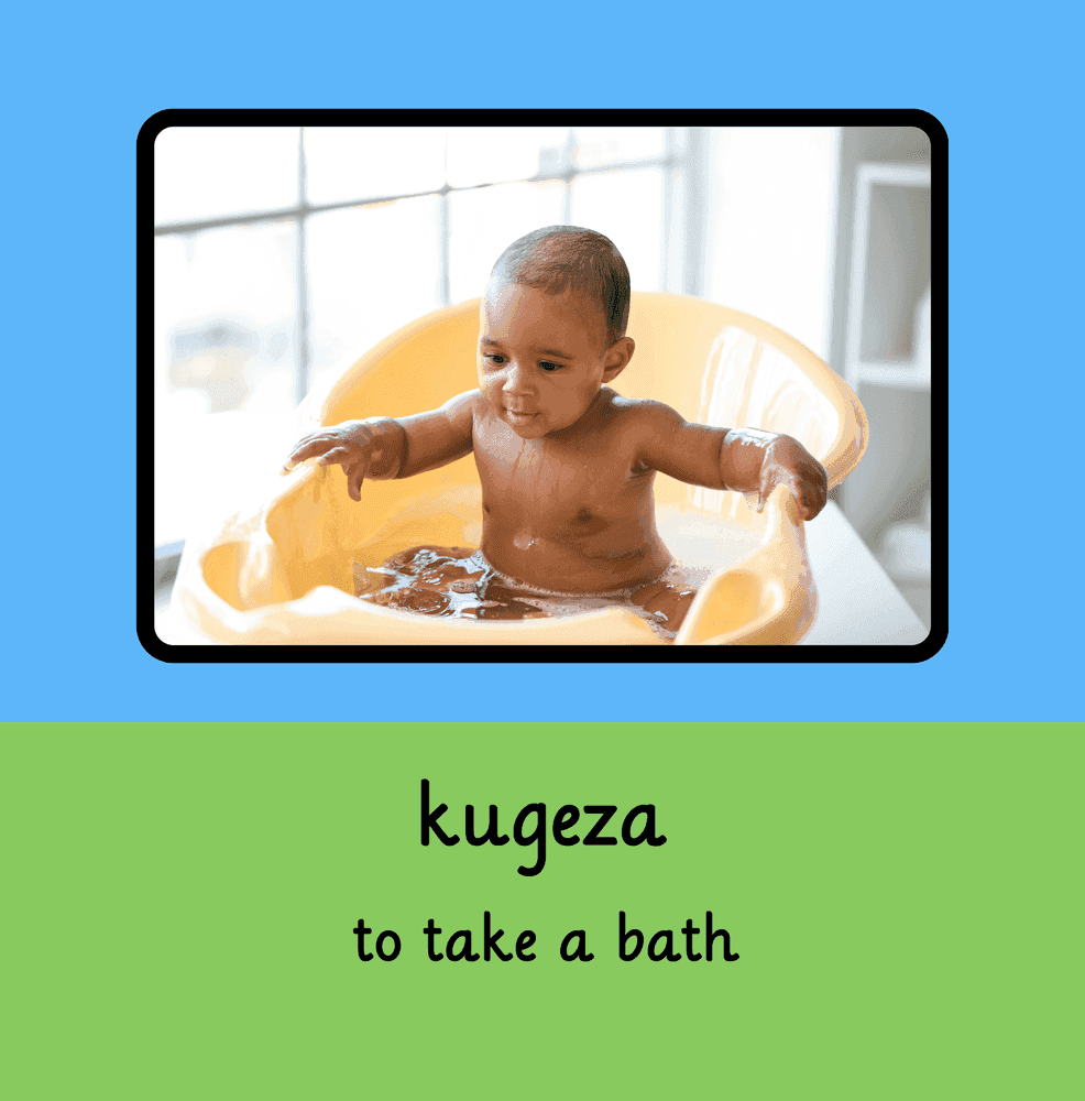 Interior page 2 of Shona - English Words for Toddlers - Action Verbs - Click to view on Amazon