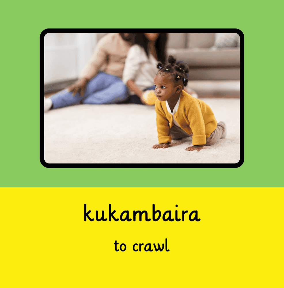 Interior page 3 of Shona - English Words for Toddlers - Action Verbs - Click to view on Amazon