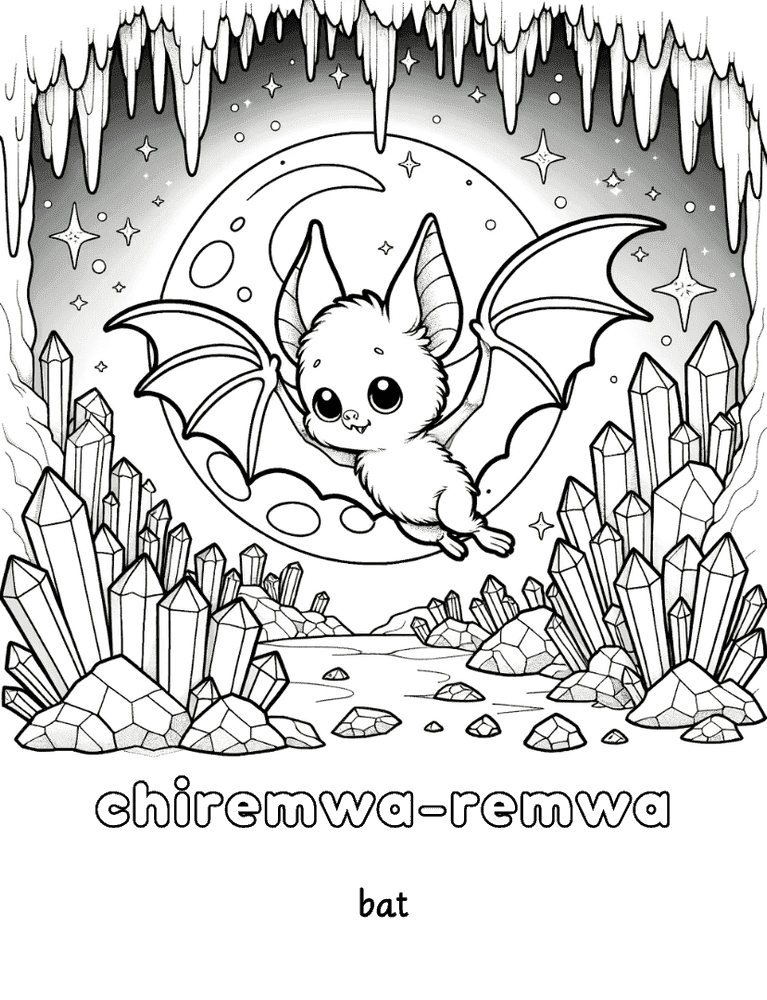 Interior page 2 of Shona - English Animals Coloring Book for Kids Ages 4-8 - Click to view on Amazon