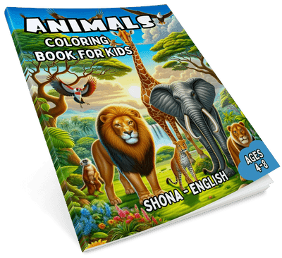 Shona - English Animals Coloring Book for Kids Ages 4-8 cover
