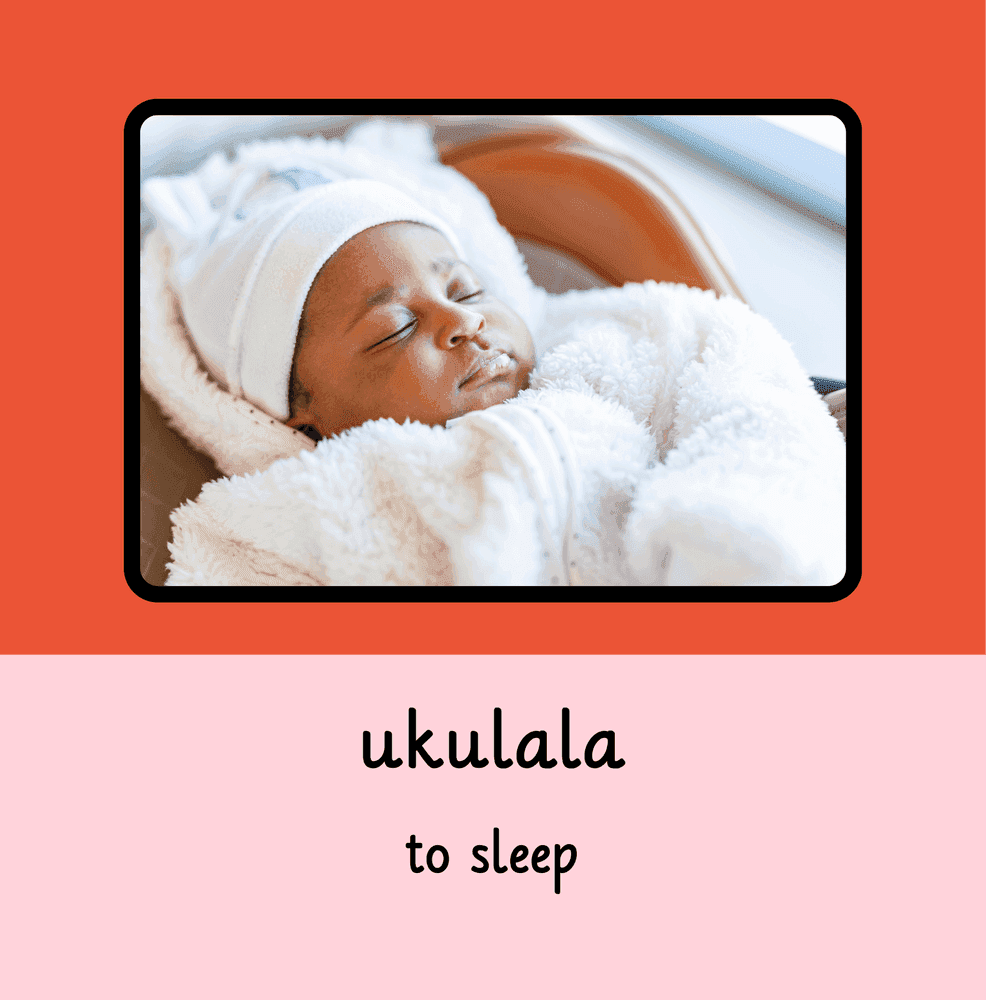 Interior page 1 of Xhosa - English Words for Kids - Action Verbs - Click to view on Amazon