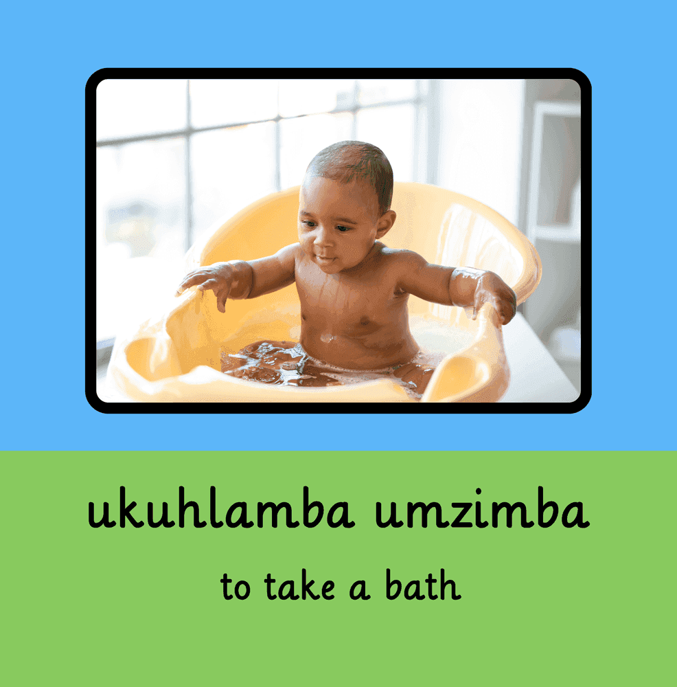 Interior page 2 of Xhosa - English Words for Kids - Action Verbs - Click to view on Amazon