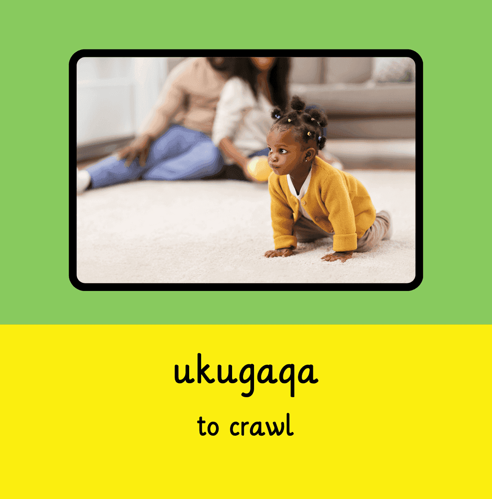 Interior page 3 of Xhosa - English Words for Kids - Action Verbs - Click to view on Amazon